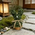 thumbnail image 6 of Easter Bunny Topiary, Artificial Bunny Topiary, Spring Bunny Topiary with Jute Bow, Faux Boxwood Bunny in Pot, Decor for Indoor Outdoor Porch Garden Display, Easter Decoration, 6 of 6