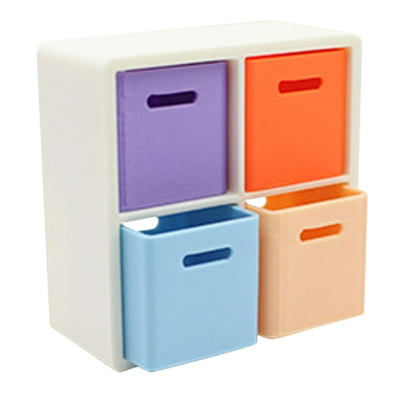 OUNONA Miniature Furniture Model Dollhouse Storage Box Plastic Small Container Assorted Colors for Storage Use