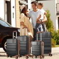 thumbnail image 5 of SANOPY 3 Piece Hardshell Luggage Set, ABS+PC Lightweight Suitcase Set with Double Spinner Wheels TSA Lock. (Black), 5 of 8