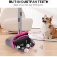 thumbnail image 4 of Broom and Dustpan Set, 52-in Long Adjustable Handle Combo with Teeth to Automatically Clean Hair Suitable for Home Kitchen Office Hall Floor（Grey&Rose）, 4 of 4