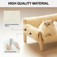 thumbnail image 3 of Mewoofun Pet Wooden Couch Bed Furniture Washable Beds with Plush for Cats & Litter Small Dogs, Plush Beige, 3 of 8