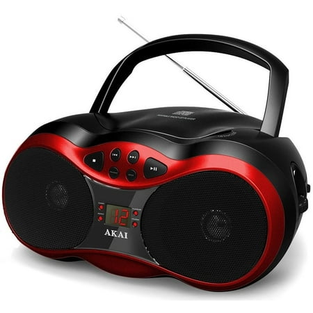 UPC 846933000188 product image for Akai CE2018B CD Boombox with AM/FM Radio, Black/Red | upcitemdb.com