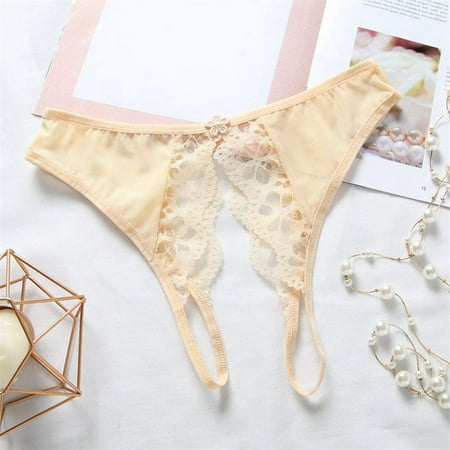 

Promotion Clearance Women s Sexy Lace Hollow Out Underwear Women Seamless Panties G-String Briefs Lingerie Tanga Thong beige