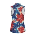 thumbnail image 2 of Whosucclay Tie-Dye American Flag Star Pattern Golf Vest for Women, Soft Lightweight Breathable Sleeveless Shirts for Sports Outdoor Athletic Tennis, 2 of 8