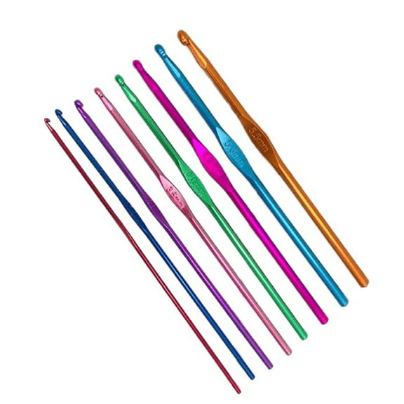 5sets 8Pcs Multicolor Aluminum Crochet Hooks Knitting Needles Craft Yarn 2-5.5mm(5sets)
