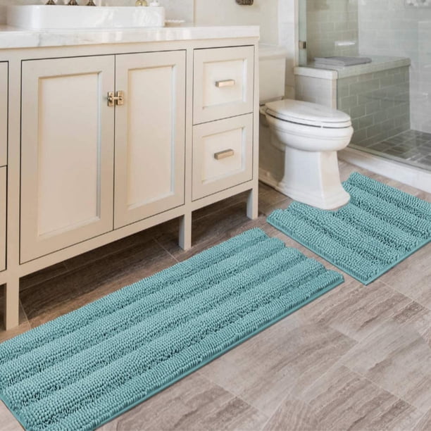 Juego de alfombras de baño H.VERSAILTEX de 2 piezas, ultragruesas