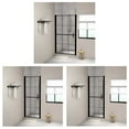 thumbnail image 3 of vidaXL Shower Door Shower Enclosure Screen for Bathroom Tempered Glass Black, 3 of 14