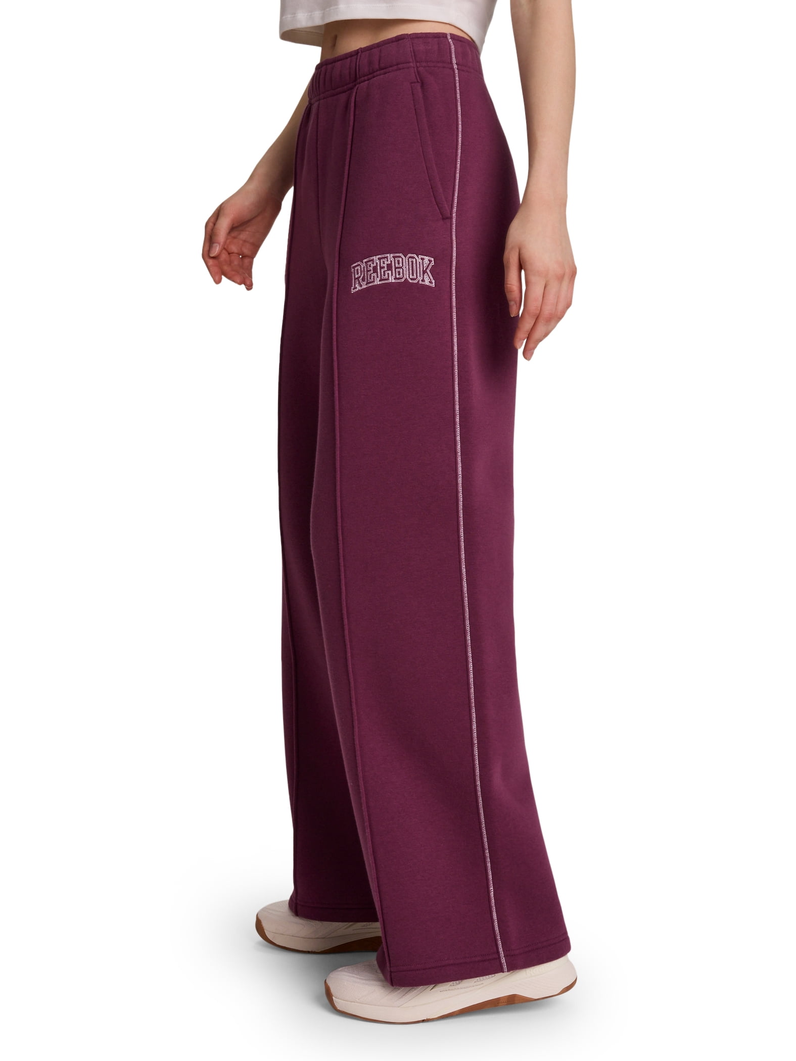 Reebok Women's Game Day Fleece Contrast Stitch Wide Leg Pant, Sizes XS-4X