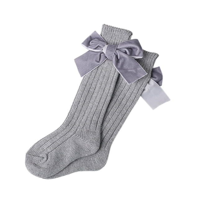 Diconna Chaussettes Mi-Mollet pour Bébé Filles Bas Unis Jusqu'aux Genoux