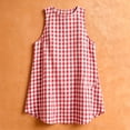 thumbnail image 4 of Ailaofu Summer Dresses for Women Cotton Casual Short Dress Beach Vacation Short Sundresses Fashion Plaid Print, 4 of 8