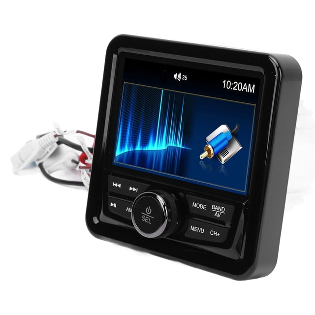 Boat FM Radio Receiver, Compatibility Versatile Inputs Weatherproof Built in Amplifier Marine Gauge Receiver for Yachts