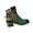 Army Green, variant on Women's Lace Up Ankle Boots Low Block Heel Boho Pattern Comfortable Boho Booties for Fall Winter