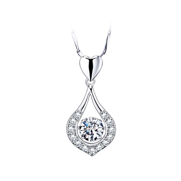 Collar para mujer, Joyas para mujer, Joyas para mujer Collar con piedra de corazón centelleante, Collar con colgante para mujer Collar con colgante lujoso El collar