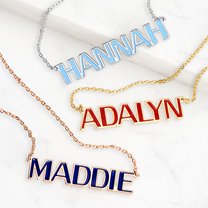 Personalized Planet Women's Enamel Uppercase Name Necklace