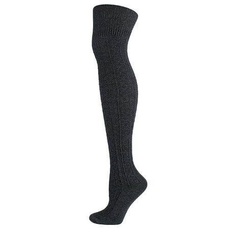 

Huaai socks for women Adult Women Knitting Solid Color Knee-High Socks Cotton Fashion Long Stockings cute socks Dark Gray