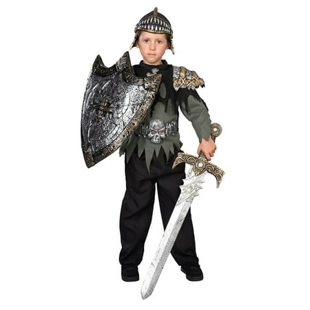 Boys Knight Warrior Halloween Costume Top Pants Helmet &