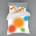 thumbnail image 2 of Ambesonne Orange Bedding Set 3 Pcs, Colorful Half Tone Circles, Twin, Red Orange and Blue, 2 of 3