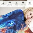 thumbnail image 3 of Shiartex  Wolf Blankets and Throws Blankets Decorative for Adults and Kids Design Pretty Art Gift Home Decorative Living Room Sofa Hug Soft Beding Nap Cozy Blanket  50x60in, 3 of 6