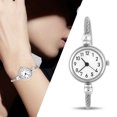 thumbnail image 2 of Reloj de pulsera Bling Bling analógico redondo de aleación de Cuarzo con correa abierta Esfera blanca Números arábigos, 2 of 9
