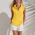 thumbnail image 4 of Posijego Women's Sleeveless Tank Tops Button-Up Collared Blouses Business Casual Office Work Tank Tops for Women, 4 of 7