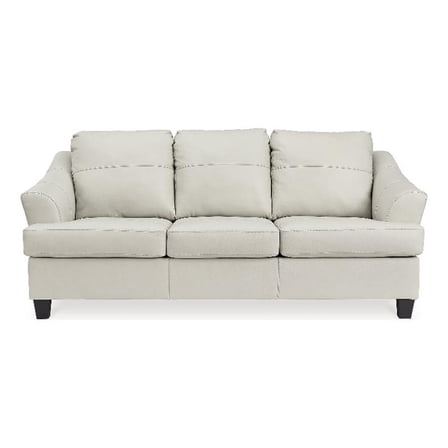 Bowery Hill Contemporary White Sofa with Exposed Tapered Feet