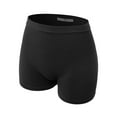 thumbnail image 2 of A2Y Women's Lightweight Short Length Fitness Workout Seamless Ribbed Biker Shorts Black ML, 2 of 5