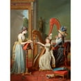 thumbnail image 2 of Jean Antoine Théodore Giroust 19x24 Black Ornate Framed Double Matted Museum Art Print Titled: The Harp Lesson (1791), 2 of 5