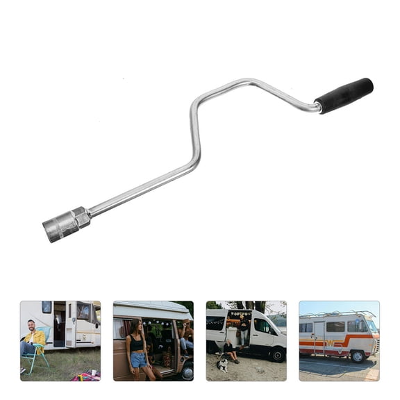 Hemobllo Camper Handle 1Pack Plastic Silver for RV Stabilization
