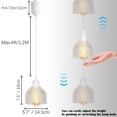 thumbnail image 4 of FSLiving Adjustable Height H Type Track Lighting Remote Control White Socket Striped Clear Dome Shape Glass Shade 4 Ft Dimmable Pendant Light Decorate for Plant Kitchen Island Customizable, 4 of 9
