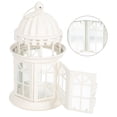 thumbnail image 2 of KAKOWELY 1 candelabro de hierro forjado con forma de farol de viento de cristal para jardín, decoración navideña., 2 of 5