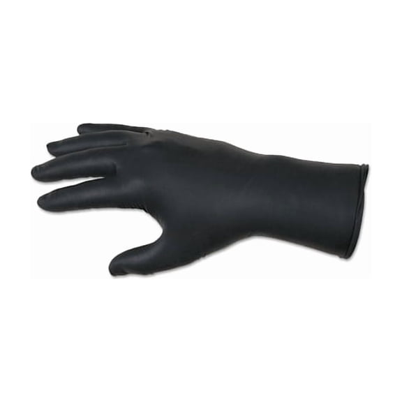 Nitrile Disposable Gloves, NitriShield Stealth Xtra™, Rolled Cuff, Unlined, X-Large, Black, 6 mil Thick