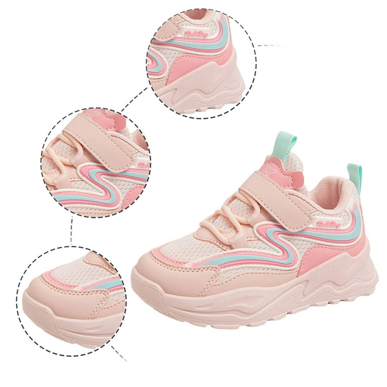 B91xZ Kids Shoes Girls Breathable Sneakers Athletic Running Shoes