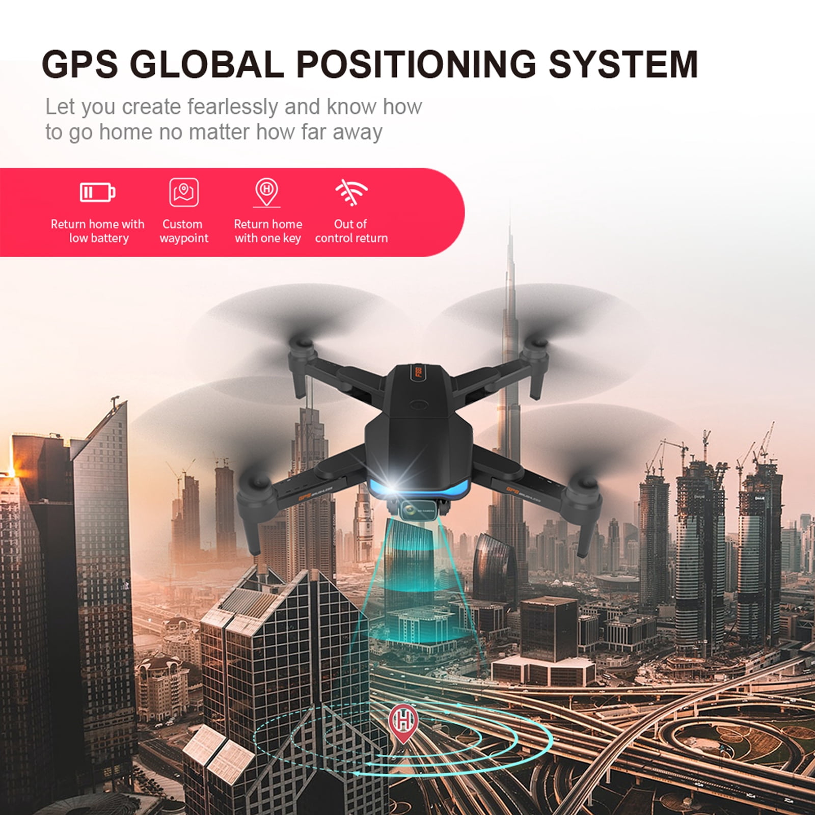 DEMi F188 Drone with 6K Wide-angle Dual Camera for Adults, GPS Auto Return Home, Brushless Foldable Remote Control, Gesture Photo Video, 5G Wifi FPV Quadcopter with 2 Batteries and Carrying Case