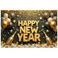 thumbnail image 2 of Gold Theme Happy New Year Banner Shiny Design New Year Banner Star Decor Balloon Pattern Celebration Banner for New Year Party Indoor Decoration Holiday Celebration, 2 of 9