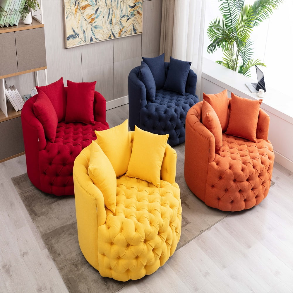 Kepooman Modern Akili Swivel Accent Chair for Hotel Living Room, Leisure Upholstered Half-Moon Metal Shaped Base Shell Chairs, Red Kepooman Modern Akili Swivel Accent Chair for Hotel Living Room, Leisure Upholstered Half-Moon Metal Shaped Base Shell Chairs, Red