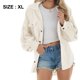 thumbnail image 2 of Beaully Camisas de pana con botones para mujer, chaqueta informal de manga larga de gran tamaño (beige), 2 of 6