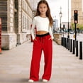 thumbnail image 2 of EnJoCho Girls Oversized Wide Leg Sweatpants Boys Baggy Sweat Pants Drawstring Waist and Pockets Kids Straight Leg Track Pants Trendy Kids Boy Loose Fit Trousers, 2 of 7