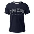 thumbnail image 2 of Caqnni T Shirts for Men Plus Size Men's T Shirt Short Sleeve Super Soft Regular Fit Crew Neck Letter Print T-Shirts for Men (Z03-Navy,L), 2 of 4