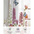 thumbnail image 6 of Spring Floral Sheer Curtains 84 Inch Length 2 Panels Set for Living Room/Bedroom, Watercolor Lavender Daisy Butterflies Botanical Kitchen Curtains Grommet Curtains Window Treatments 42"x84"x2, 6 of 7