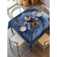 thumbnail image 2 of Navy Blue Marble Suqare Tablecloth - 54 x 54 Inch, Contemporary Ink Painting Abstract Waterproof & StainResistant Tablecloth, Washable Oil-proof Table Cover for Dining/Party/Wedding/Camping/Buffet, 2 of 9