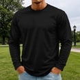 thumbnail image 3 of OIOLOYJM Mens Long Sleeve T Shirts Cotton Casual Basic Crew Neck Stretch Workout Running T-Shirt Soft Breathable Athletic Work Office Pullover Black XL, 3 of 3