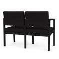 thumbnail image 5 of Lesro Lenox Steel Fabric Reception Waiting Room Guest Loveseat in Black/Open House Black, 5 of 5
