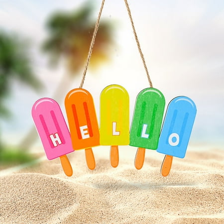 

Home Decor 2PC Summer Wooden Ice Cream Slippers Watermelon Pendant Door Hanging Decoration Room Decor Wall Bedroom