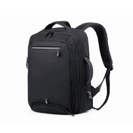 Black Anti-Theft Laptop Backpack with USB Charging Port and Multi-Layer Storage