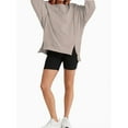 thumbnail image 2 of Women Oversized Sweatshirts Crewneck Side Slit Pullover Long Sleeve Casual Tops, 2 of 6