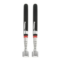 2pcs Telescoping Magnetic Pickup Tool 15LB Stainless Steel 7.3" to 30.9" Extendable Magnet Retrieval Stick with Pocket Clip for Car Industry Garage Office, Black
