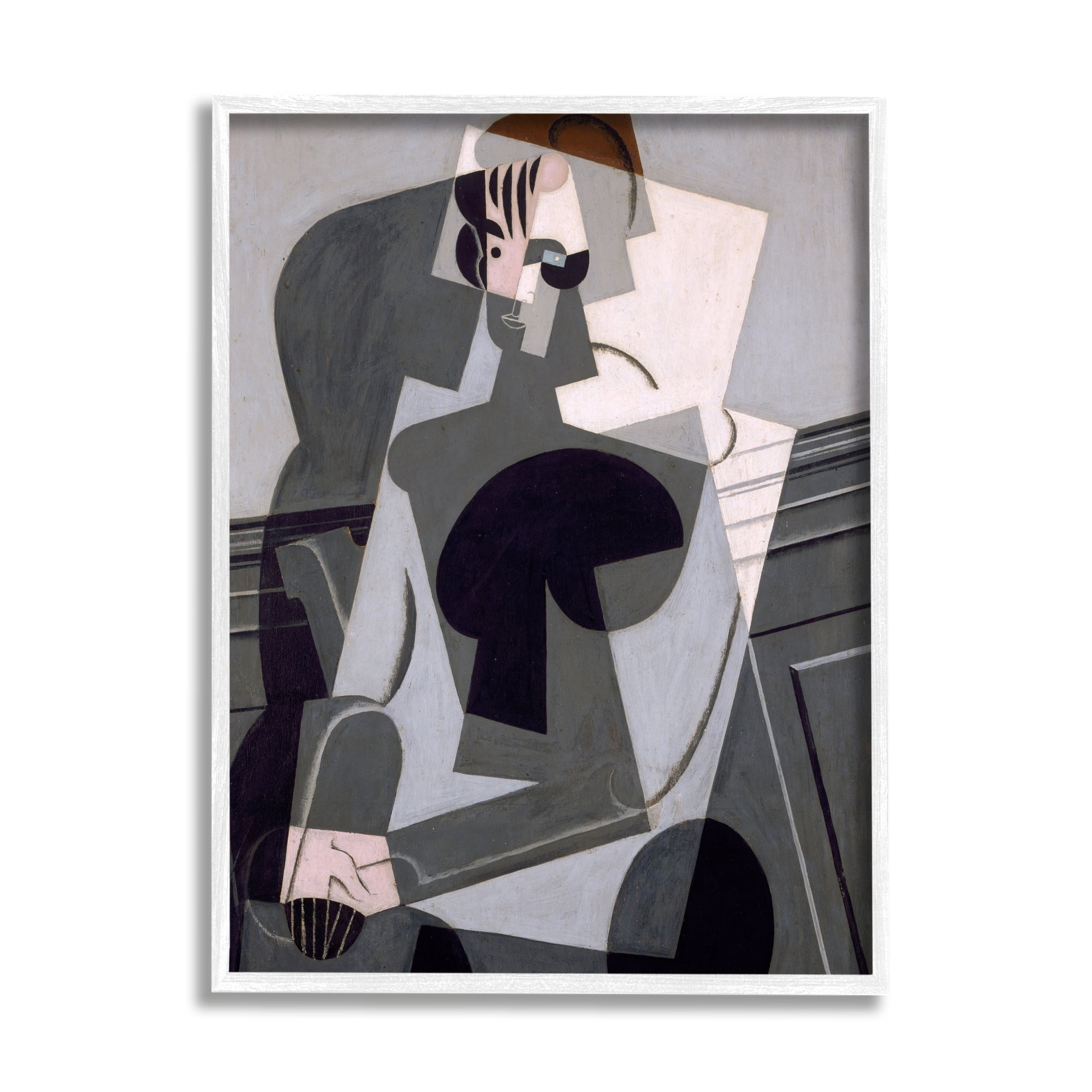 Stupell Industries Portrait de Madame Josette Juan Gris Classic Abstract Painting Painting White Framed Art Print Wall Art, Design by one1000paintings