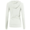 thumbnail image 3 of A2Y Women's Casual Fitted Lightweight Pocket Zip Up Hoodie Ivory XL, 3 of 3