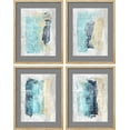 thumbnail image 2 of PixonSign Adhesive Posters Pastel Watercolor Blue, Teal, Yellow Paint Stroke Collage Inspired Illustrations Wall Arts, Set of 4 Abstract Geometric Canvas Prints for Home Decor - 12"x16", 2 of 5