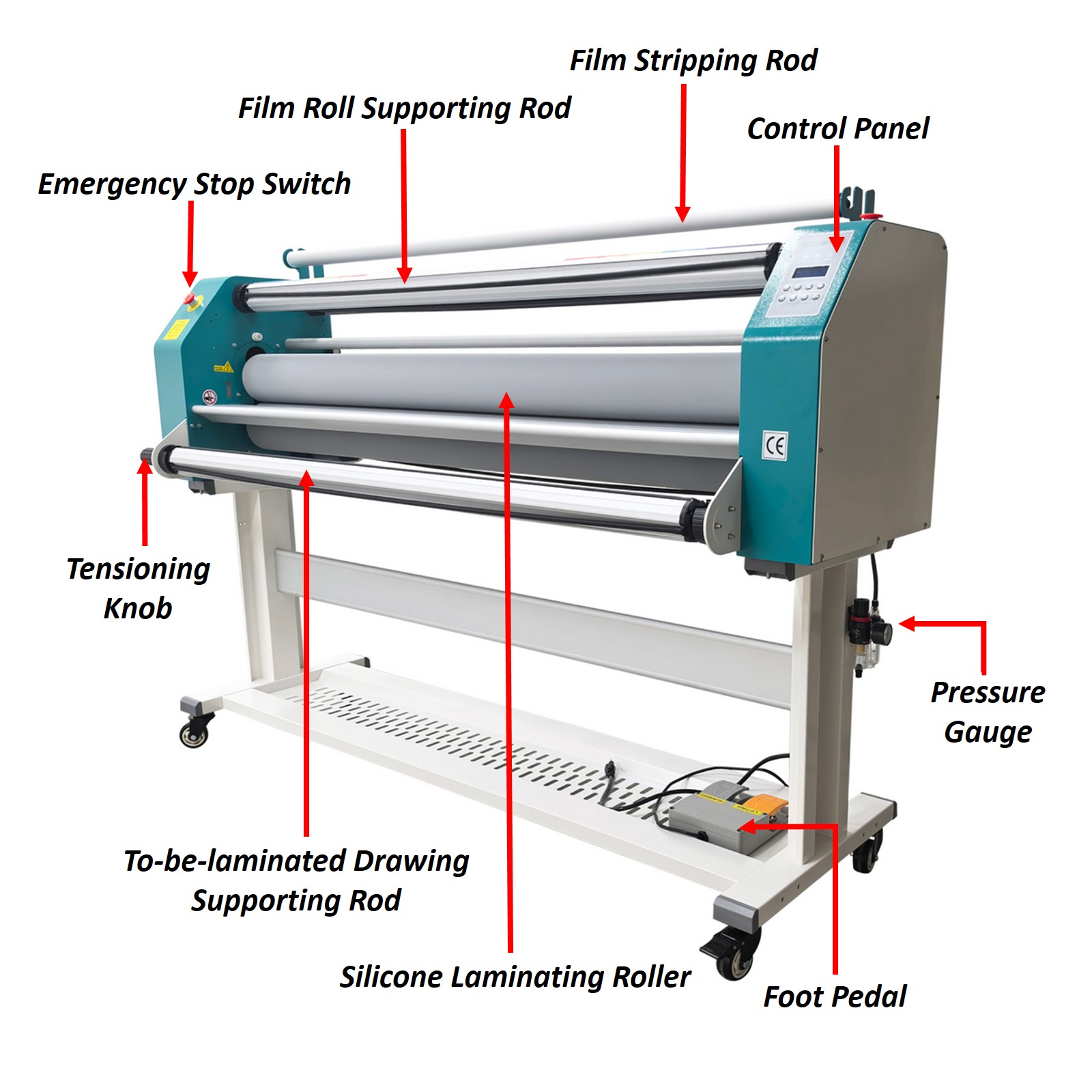 64In Full Automatic Pneumatic Laminating Machine Excluding Air Compressor 110V